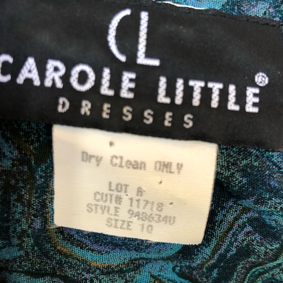 VTG Carole Little Vibrant Print Blouson Drop Waist Dress - Picture 13 of 15